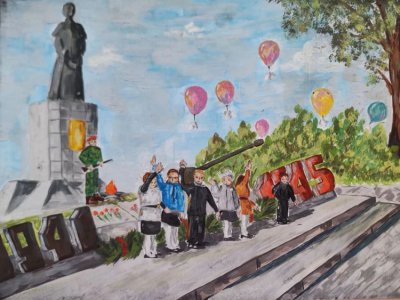 Конова Александра-День Победы в Лебяжье