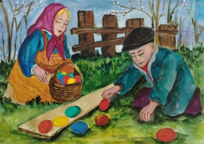 Худякова Виктория-Забытая игра на Руси Катание яиц